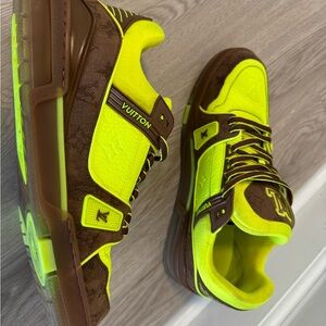 Louis Vuitton Bright Yellow and Brown Sneakers